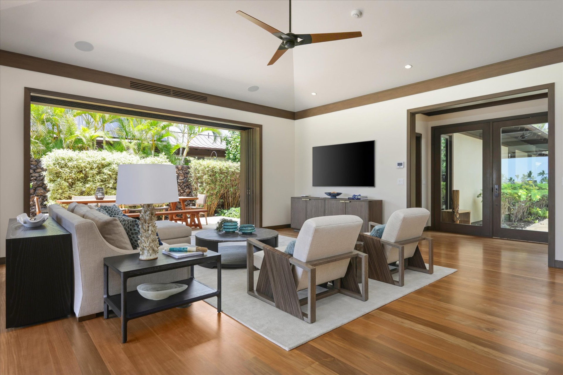 Great room opening to lanai